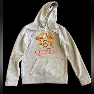 Women’s Gray “Queen” Size Small Hoodie Lions and Phoenix Logo Rock